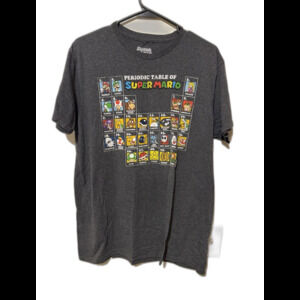 Super Mario Bros Gray Short Sleeve Characters T-Shirt Men's Size Large (42/44)